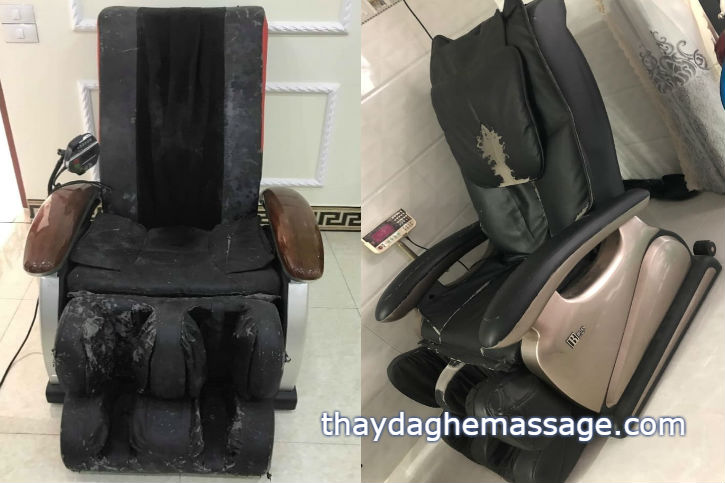 Bóc mánh khóe da ghế massage của Nhật may tại Việt Nam