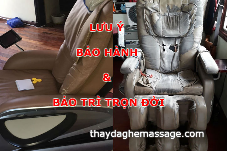 Lưu ý thay da ghế massage bảo hành 5 năm bảo trì trọn đời