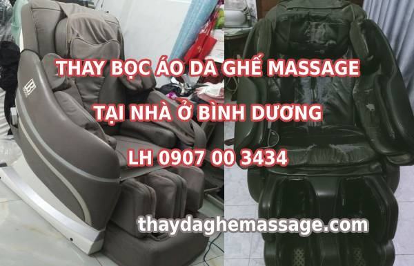 Bọc áo da ghế massage tại Bình Dương